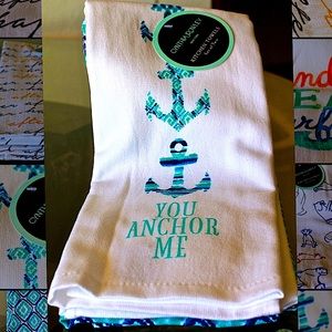 CYNTHIA ROWLEY KITCHEN TOWELS SET/2 YOU ANCHOR ME